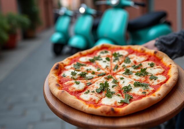 Degustazione di street food romano a Trastevere con biciclette parcheggiate